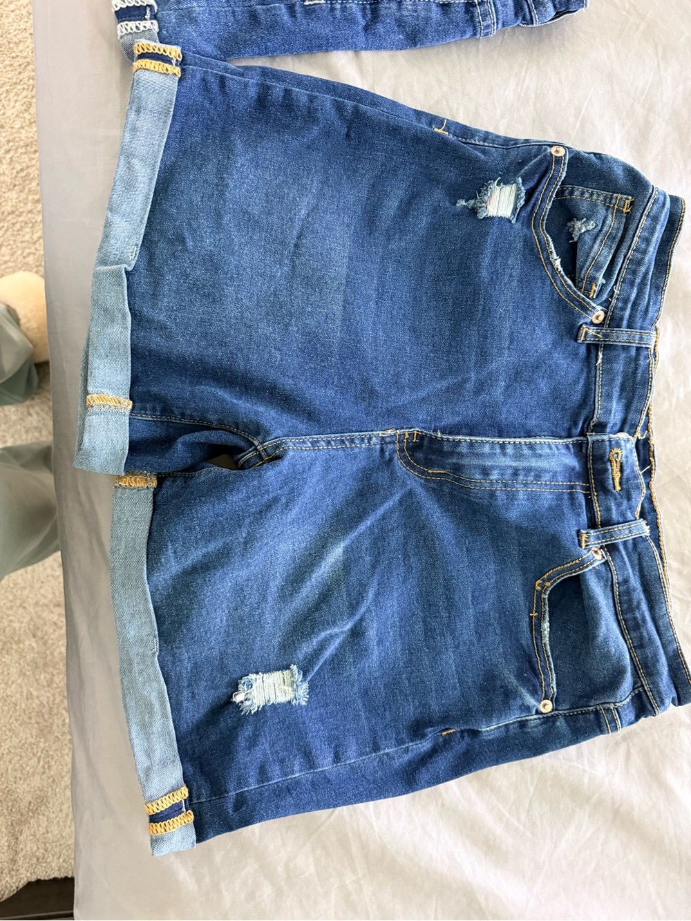 Amazon Women's Distressed Denim Shorts - Blue - Picture 2 of 6